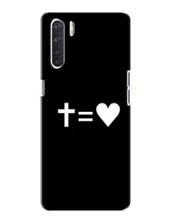 Чохол для OPPO A91 з картинкою «Хрест та Серце»