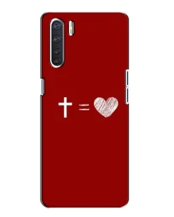 Чехол для OPPO A91 с картинкой «Уравнение любви»