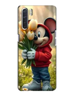 Чехол для OPPO A91 с картинкой «Микки с тюльпанами» Чехол для OPPO A91 с картинкой «Микки с тюльпанами»
