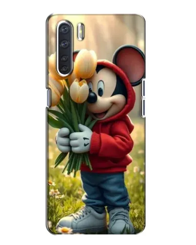 Чохол для OPPO A91 з картинкою «Міккі з тюльпанами»