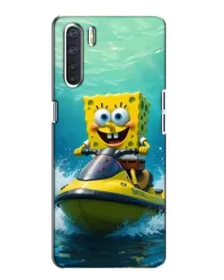 Чехол для OPPO A91 с картинкой «Спанч Боб на гидроцикле» Чехол для OPPO A91 с картинкой «Спанч Боб на гидроцикле»