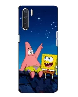 Чехол для OPPO A91 с картинкой «Губка Боб и Патрик ночью» Чехол для OPPO A91 с картинкой «Губка Боб и Патрик ночью»