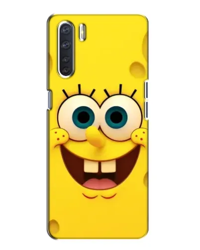 Чехол для OPPO A91 с картинкой «Губка Боб улыбка»