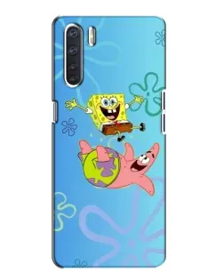 Чехол для OPPO A91 с картинкой «Спанч Боб и Патрик»