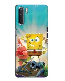 Чехол для OPPO A91 с картинкой «Спанч Боб победитель»