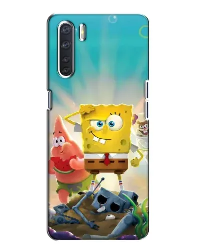 Чехол для OPPO A91 с картинкой «Спанч Боб победитель»