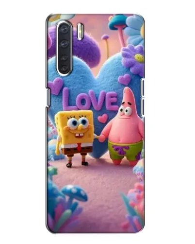 Чехол для OPPO A91 с картинкой «Губка Боб Патрик»