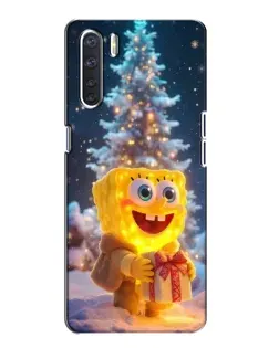 Чехол для OPPO A91 с картинкой «Рождественский Спанч Боб»