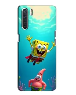 Чехол для OPPO A91 с картинкой «Спанч Боб под водой»