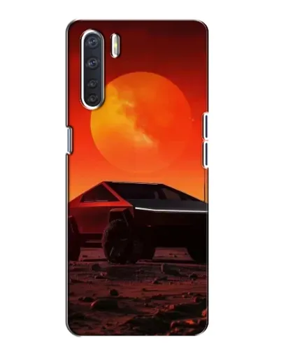 Чехол для OPPO A91 с картинкой «Cybertruck на Марсе»