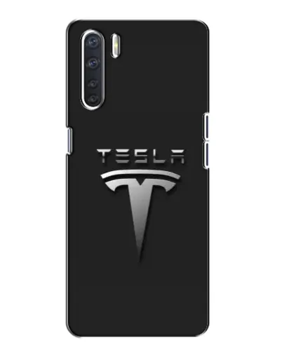 Чехол для OPPO A91 с картинкой «Стальной логотип Tesla»