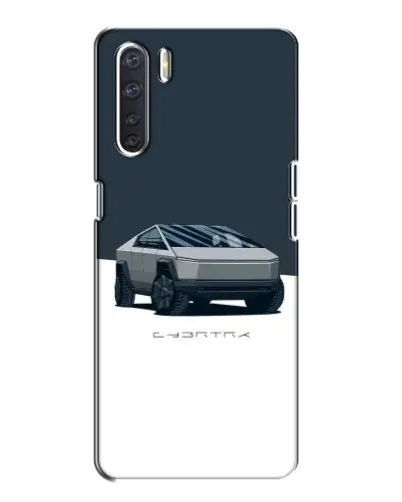Чехол для OPPO A91 с картинкой «Серебристый Cybertruck Tesla»