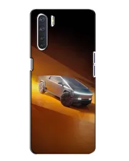 Чехол для OPPO A91 с картинкой «Cybertruck в пустыне»