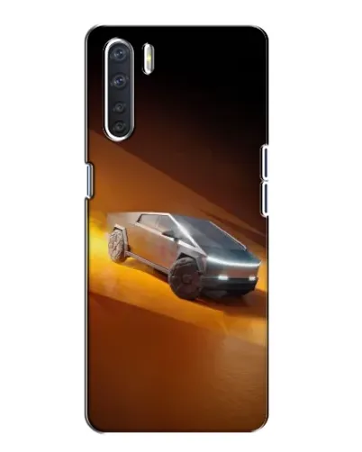 Чехол для OPPO A91 с картинкой «Cybertruck в пустыне»