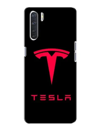 Чехол для OPPO A91 с картинкой «Tesla Red Logo»