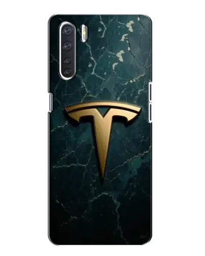 Чехол для OPPO A91 с картинкой «Мраморная Tesla Gold»