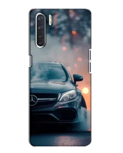 Чехол для OPPO A91 с картинкой «Mercedes — ночной город»