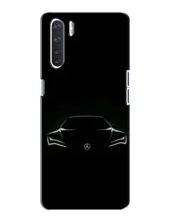 Чехол для OPPO A91 с картинкой «Mercedes — силуэт авто»