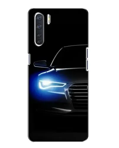Чехол для OPPO A91 с картинкой «Неоновый взгляд Audi»