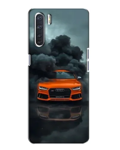 Чехол для OPPO A91 с картинкой «Audi в облаках дыма»