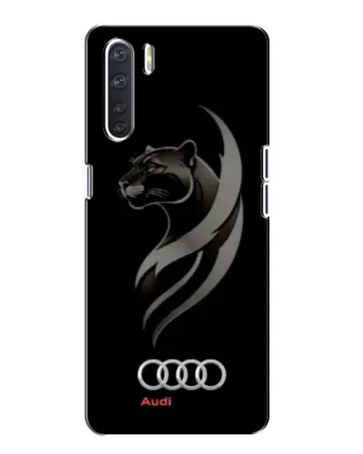 Чехол для OPPO A91 с картинкой «Графика — пантера и Audi»