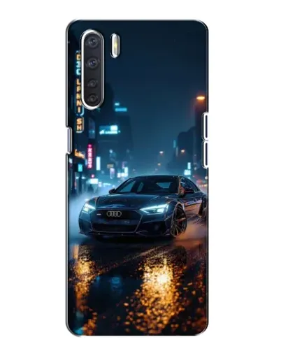 Чехол для OPPO A91 с картинкой «Ночной город и Audi»