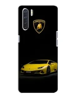 Чехол для OPPO A91 с картинкой «Lamborghini желтый акцент»