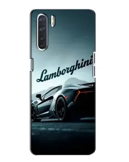 Чехол для OPPO A91 с картинкой «Классическая надпись Lamborghini»