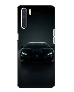 Чехол для OPPO A91 с картинкой «Черный Lamborghini Aventador»