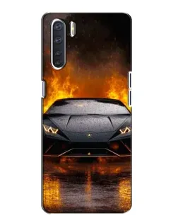 Чехол для OPPO A91 с картинкой «Lamborghini в огне»