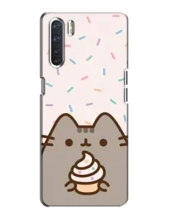 Чехол для OPPO A91 с картинкой «Пушин с кексом»