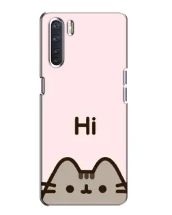 Чехол для OPPO A91 с картинкой «Пушин говорит Hi»