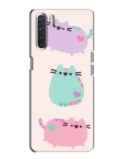 Чехол для OPPO A91 с картинкой «Pusheen трио»