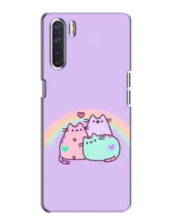 Чехол для OPPO A91 с картинкой «Радужные Пушины»
