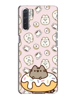 Чехол для OPPO A91 с картинкой «Пушин на пончике»