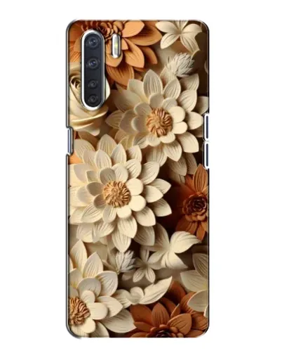 Чохол для OPPO A91 з картинкою «Бежевий флористичний декор»