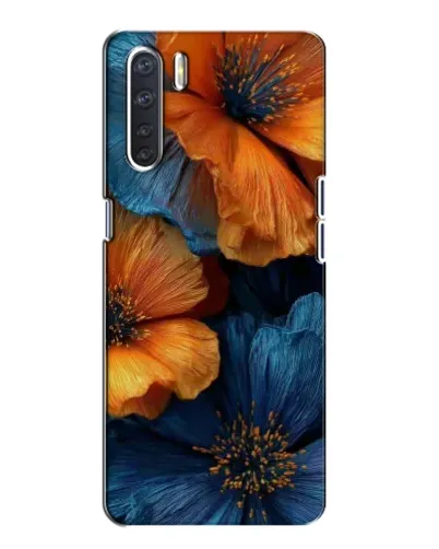 Чехол для OPPO A91 с картинкой «Яркая сине-оранжевая флора» Чехол для OPPO A91 с картинкой «Яркая сине-оранжевая флора»