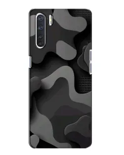 Чохол для OPPO A91 з картинкою «Темний абстрактний камуфляж»