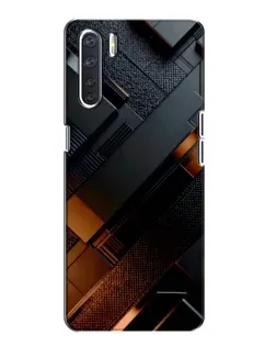 Чохол для OPPO A91 з картинкою «Чорні геометричні блоки»