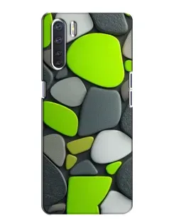 Чохол для OPPO A91 з картинкою «Яскрава неонова галька»
