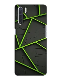 Чохол для OPPO A91 з картинкою «Зелені геометричні лінії»