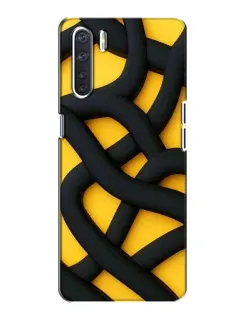Чохол для OPPO A91 з картинкою «Чорне жовте переплетення»