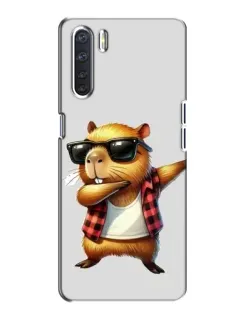 Чехол для OPPO A91 с картинкой «Капибара рэпер даб»