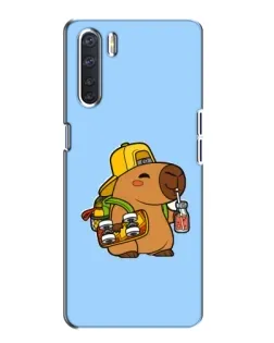 Чехол для OPPO A91 с картинкой «Капибара на скейте»