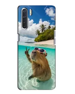 Чехол для OPPO A91 с картинкой «Капибара на море»