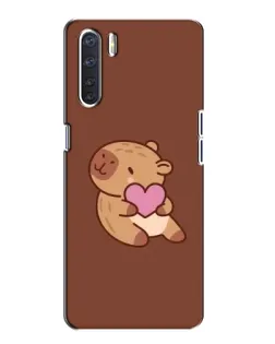 Чехол для OPPO A91 с картинкой «Капибара с сердцем»