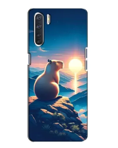 Чехол для OPPO A91 с картинкой «Закат солнца с капибарой» Чехол для OPPO A91 с картинкой «Закат солнца с капибарой»