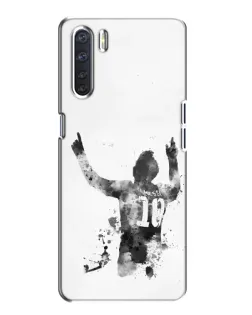 Чехол для OPPO A91 с картинкой «Черно-белый силуэт Месси» Чехол для OPPO A91 с картинкой «Черно-белый силуэт Месси»