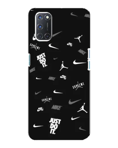 Чохол для OPPO A92 з картинкою «Nike Black Pattern»