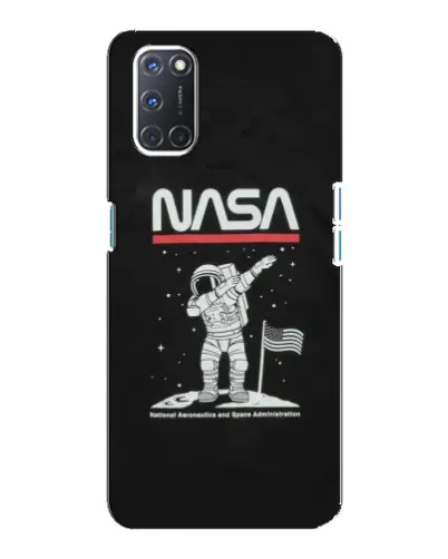 Чехол для OPPO A92 с картинкой «NASA — шагаем по Луне»